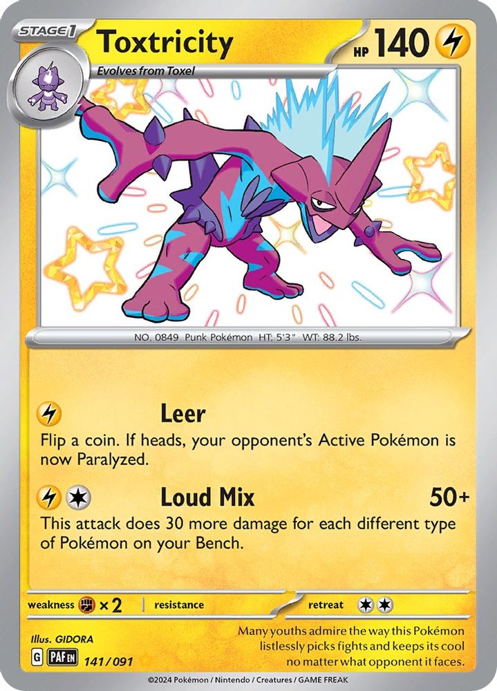 Toxtricity 141  - Holofoil SV Paldean Fates - Shiny Rare