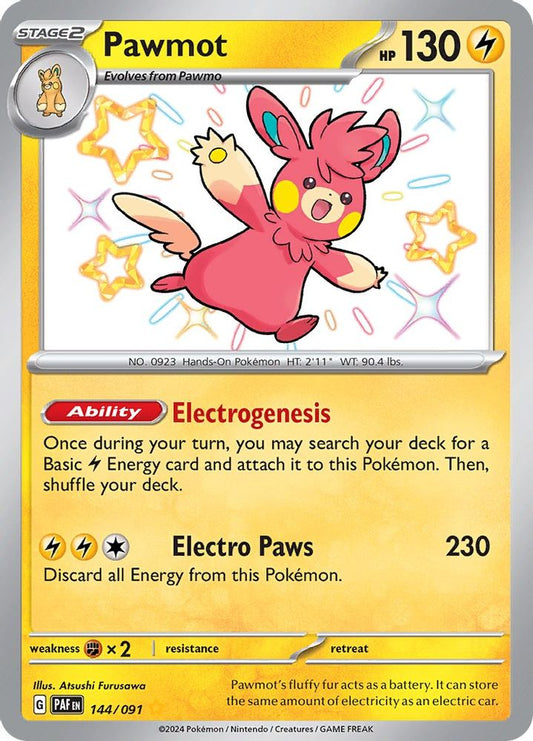 Pawmot 144  - Holofoil SV Paldean Fates - Shiny Rare