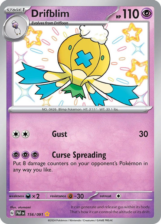 Drifblim 156  - Holofoil SV Paldean Fates - Shiny Rare