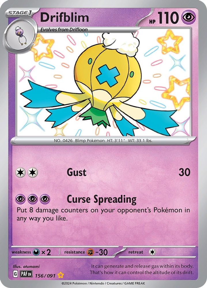 Drifblim 156  - Holofoil SV Paldean Fates - Shiny Rare