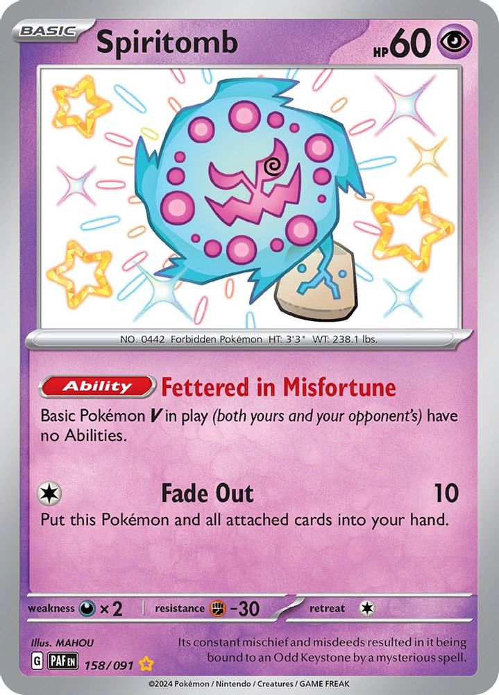 Spiritomb 158  - Holofoil SV Paldean Fates - Shiny Rare