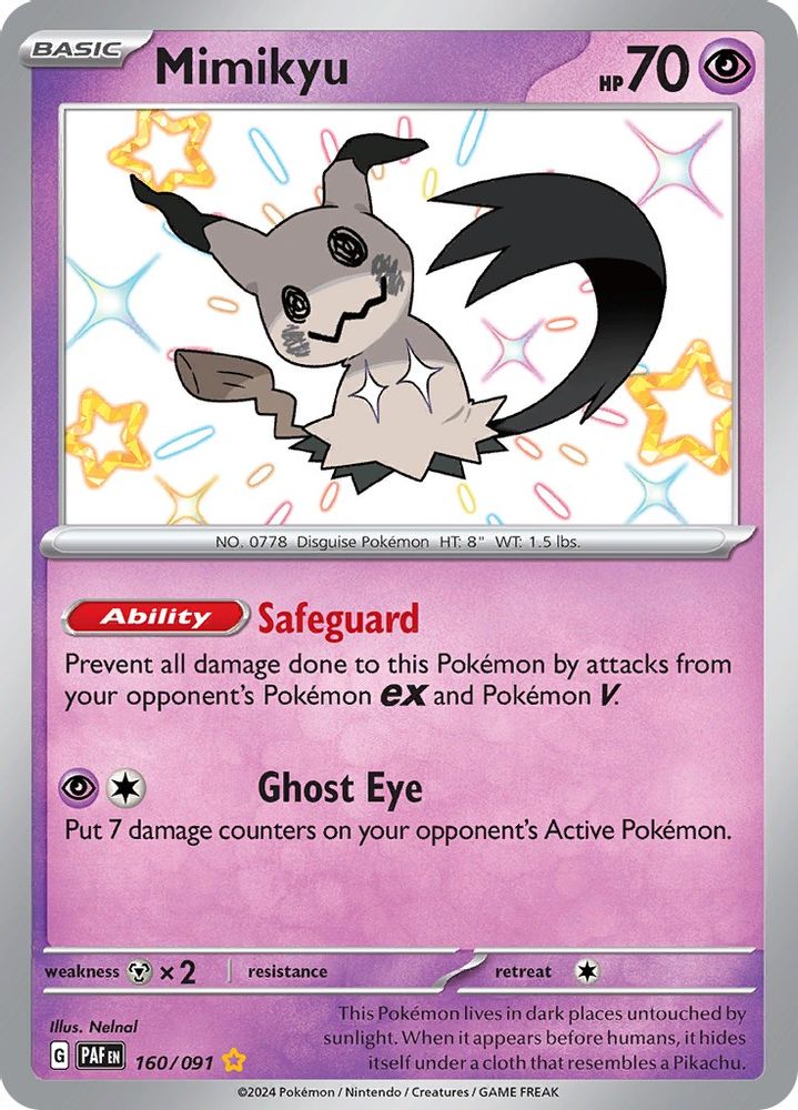 Mimikyu 160/091  - Holofoil SV Paldean Fates - Shiny Rare
