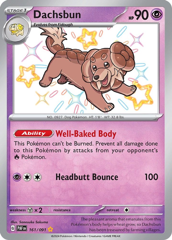 Dachsbun 161/091  - Holofoil SV Paldean Fates - Shiny Rare