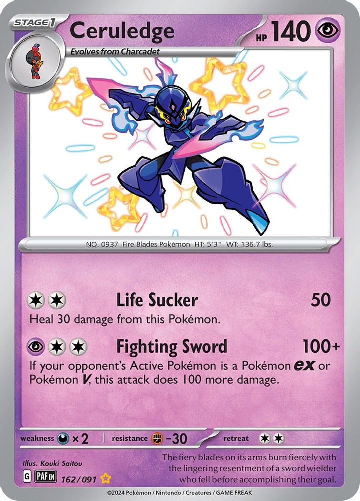 Ceruledge 162/091  - Holofoil SV Paldean Fates - Shiny Rare
