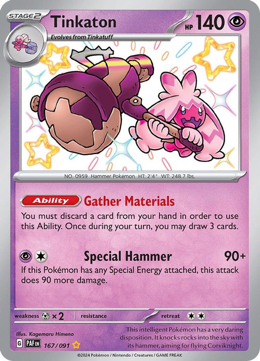 Tinkaton 167  - Holofoil SV Paldean Fates - Shiny Rare