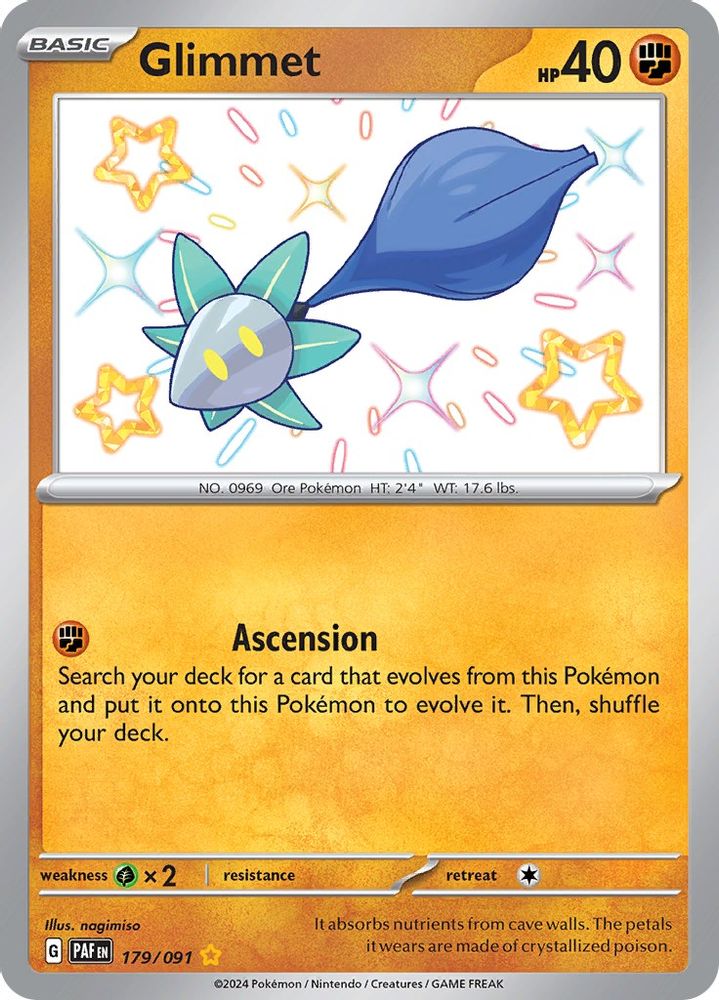 Glimmet 179  - Holofoil SV Paldean Fates - Shiny Rare