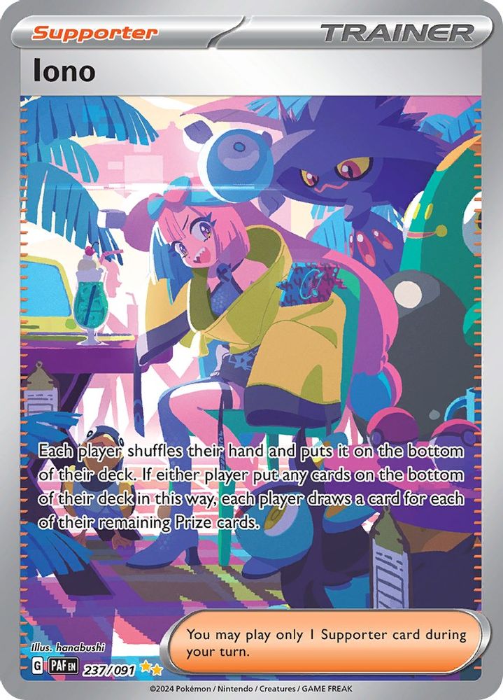 Iono 237/091  - Holofoil SV Paldean Fates - Special Illustration Rare