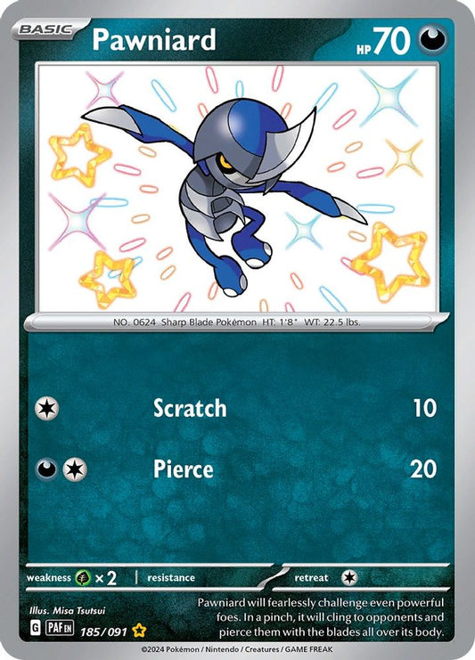 Pawniard 185  - Holofoil SV Paldean Fates - Shiny Rare