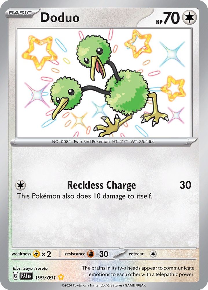 Doduo 199  - Holofoil SV Paldean Fates - Shiny Rare
