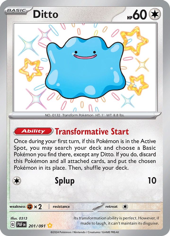 Ditto 201  - Holofoil SV Paldean Fates - Shiny Rare