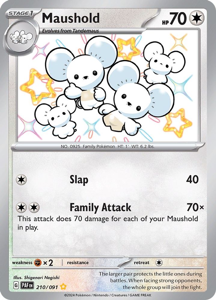 Maushold 210/091  - Holofoil SV Paldean Fates - Shiny Rare