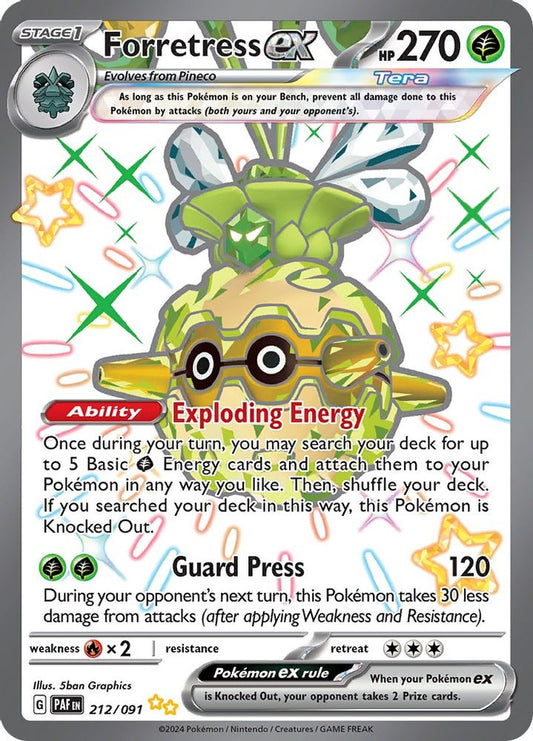 Forretress ex 212/091  - Holofoil SV Paldean Fates - Shiny Ultra Rare