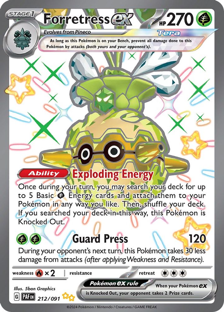 Forretress ex 212/091  - Holofoil SV Paldean Fates - Shiny Ultra Rare
