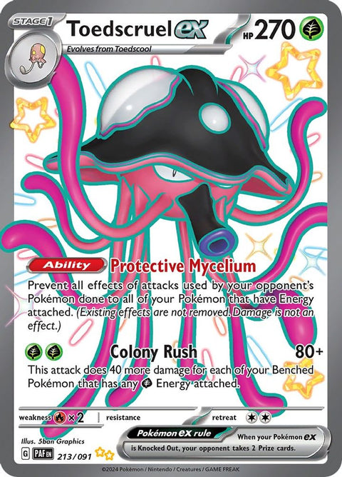 Toedscruel ex 213/091  - Holofoil SV Paldean Fates - Shiny Ultra Rare
