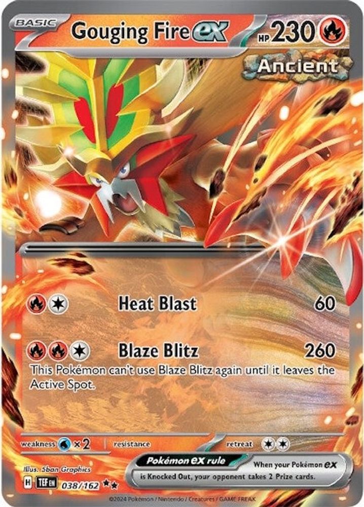 Gouging Fire ex 038/162  - Holofoil SV05 Temporal Forces - Double Rare