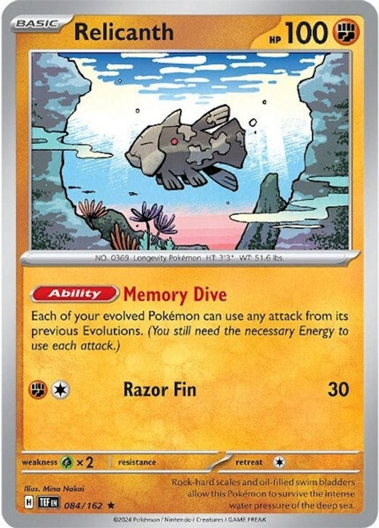 Relicanth 084/162  - Reverse Holofoil SV05 Temporal Forces - Rare