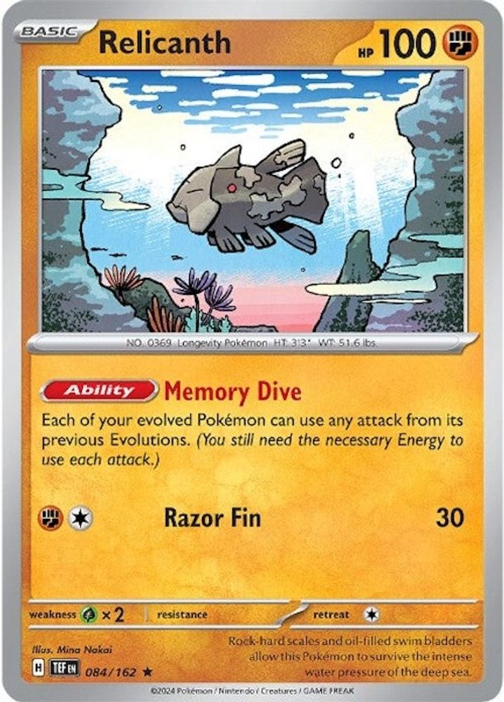 Relicanth 084/162  - Reverse Holofoil SV05 Temporal Forces - Rare