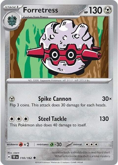 Forretress 110  - Reverse Holofoil SV05 Temporal Forces - Uncommon