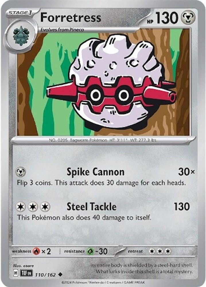 Forretress 110  - Reverse Holofoil SV05 Temporal Forces - Uncommon