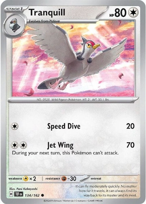 Tranquill 134  - Reverse Holofoil SV05 Temporal Forces - Common