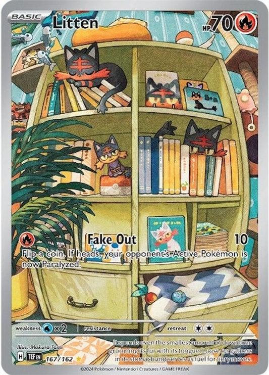 Litten 167/162  - Holofoil SV05 Temporal Forces - Illustration Rare