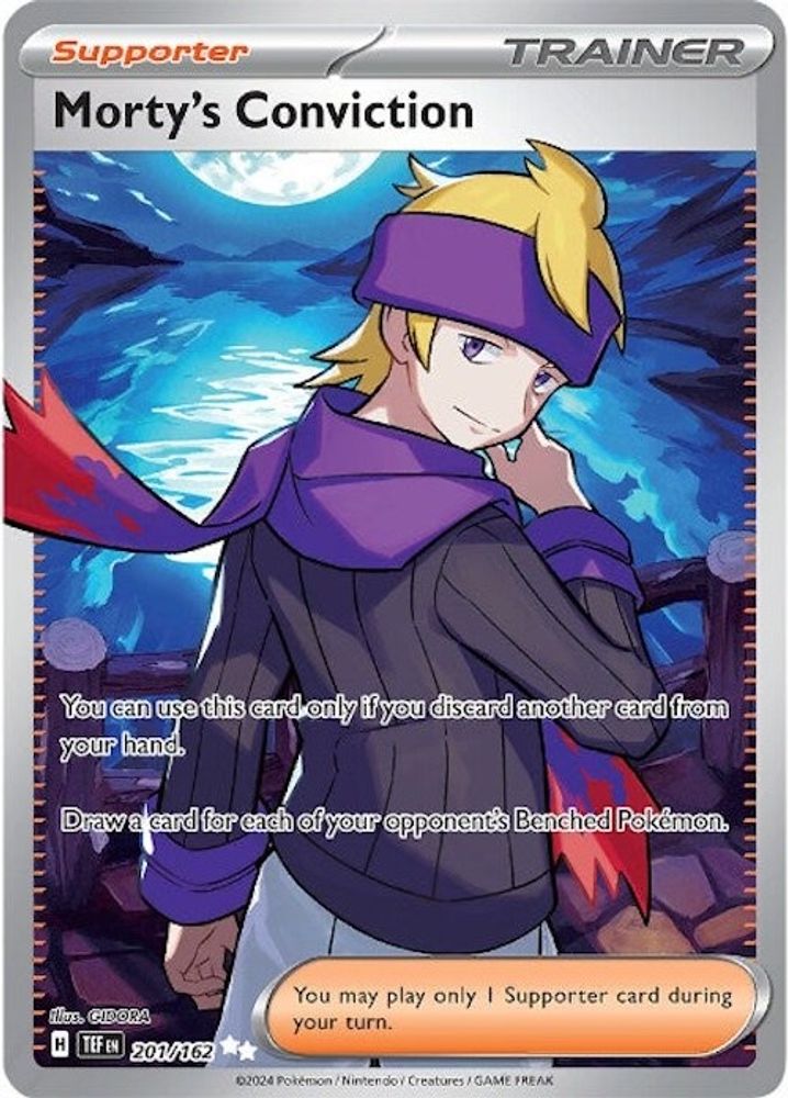 Morty's Conviction 201/162  - Holofoil SV05 Temporal Forces - Ultra Rare