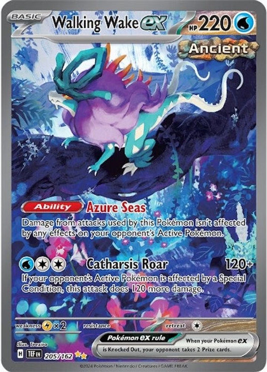 Walking Wake ex 205/162  - Holofoil SV05 Temporal Forces - Special Illustration Rare