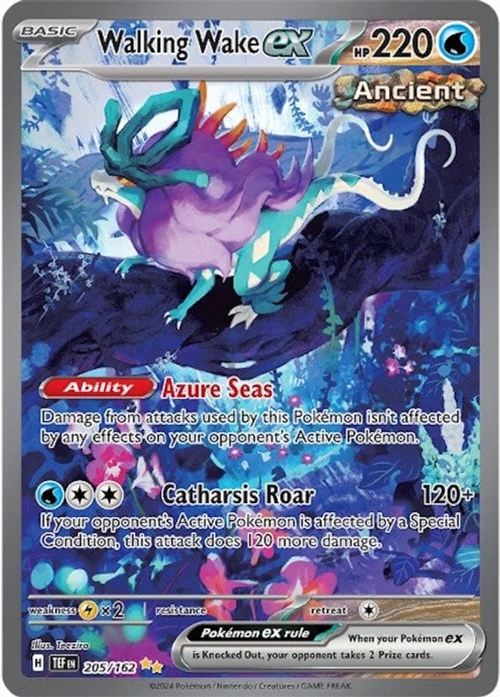 Walking Wake ex 205/162  - Holofoil SV05 Temporal Forces - Special Illustration Rare