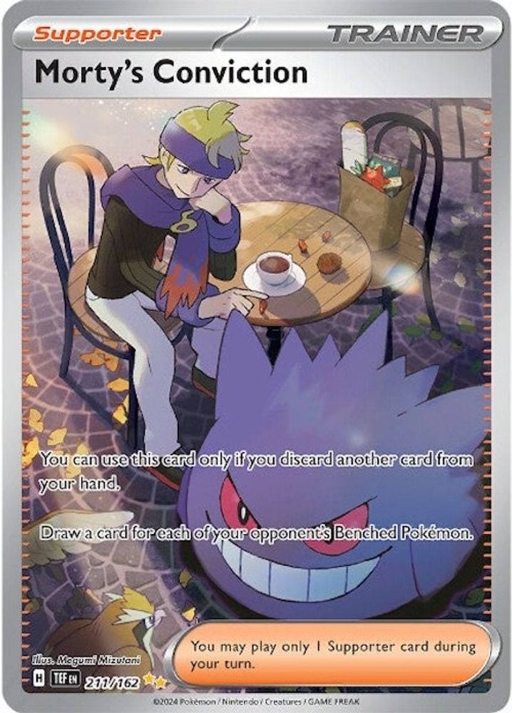 Morty's Conviction 211/162  - Holofoil SV05 Temporal Forces - Special Illustration Rare