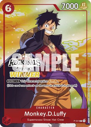 Monkey.D.Luffy (001) (Online Regional 2024 Vol. 2) [Winner] (P-001) - One Piece Promotion Cards Foil