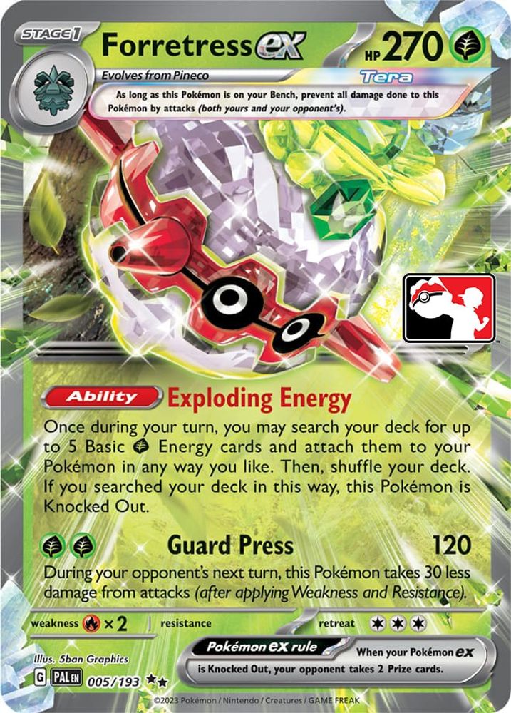 Forretress ex 005  - Holofoil Prize Pack Series Cards - Double Rare