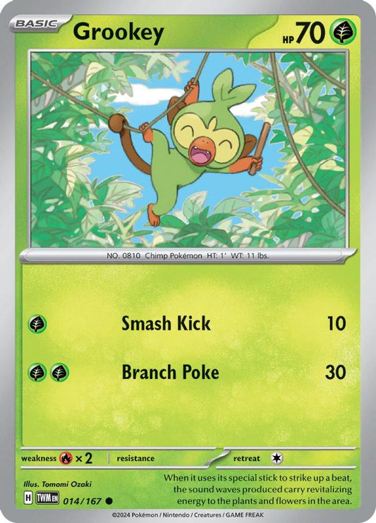 Grookey 014  - Reverse Holofoil SV06 Twilight Masquerade - Common
