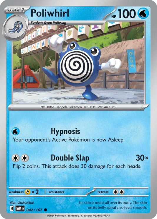Poliwhirl 042  - Reverse Holofoil SV06 Twilight Masquerade - Common