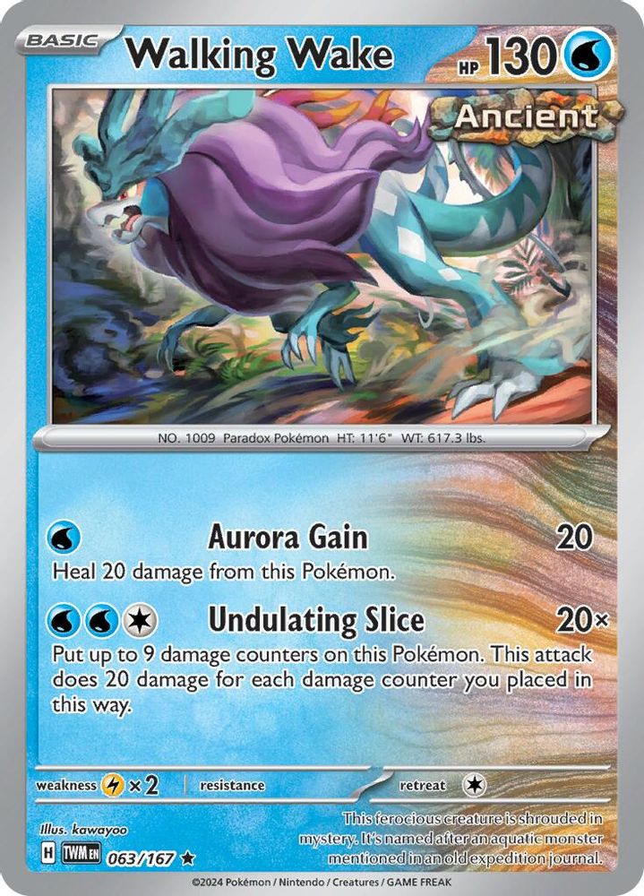 Walking Wake 063  - Holofoil SV06 Twilight Masquerade - Rare