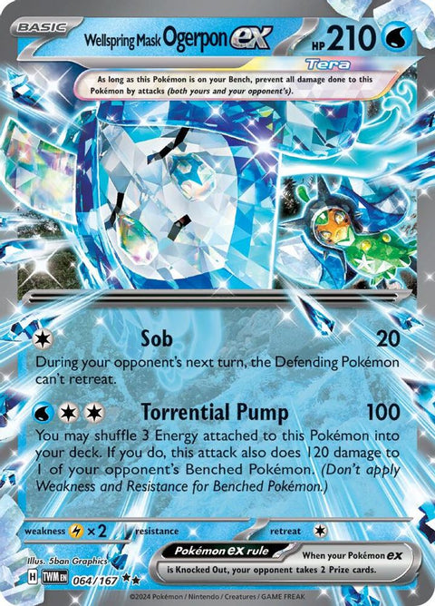 Wellspring Mask Ogerpon ex 064/167  - Holofoil SV06 Twilight Masquerade - Double Rare