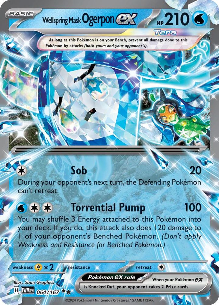 Wellspring Mask Ogerpon ex 064/167  - Holofoil SV06 Twilight Masquerade - Double Rare