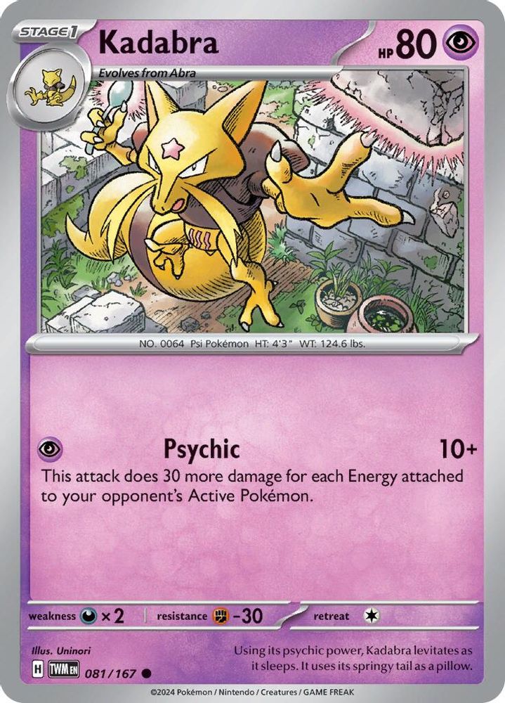 Kadabra 081  - Reverse Holofoil SV06 Twilight Masquerade - Common