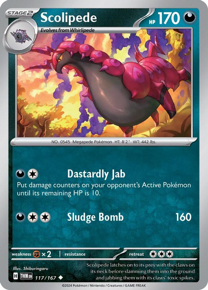 Scolipede 117  SV06 Twilight Masquerade - Uncommon