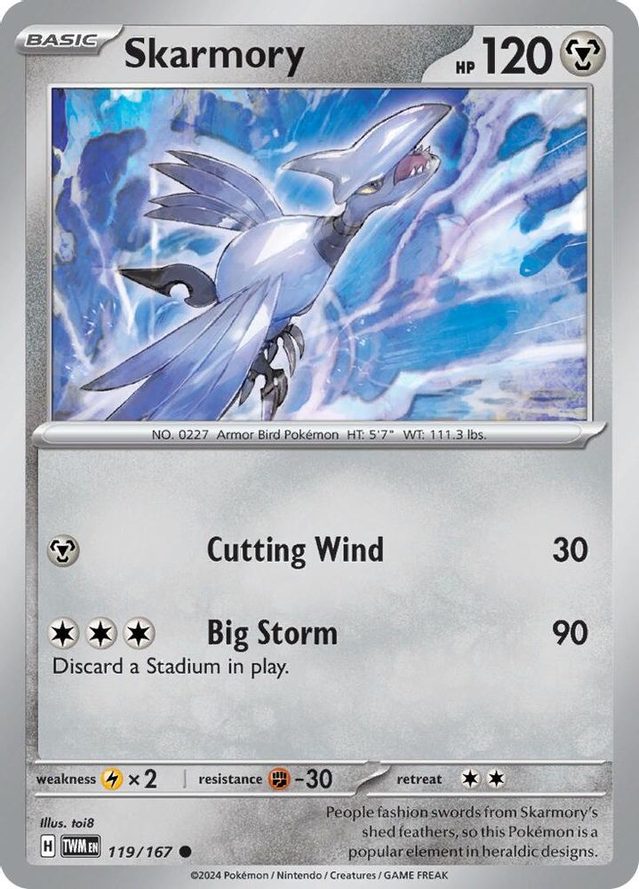 Skarmory 119  SV06 Twilight Masquerade - Common