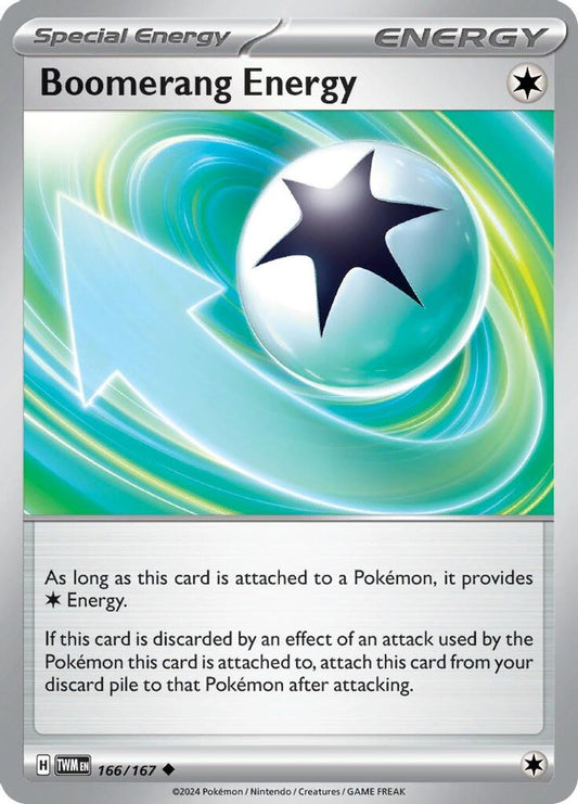 Boomerang Energy 166  - Reverse Holofoil SV06 Twilight Masquerade - Uncommon