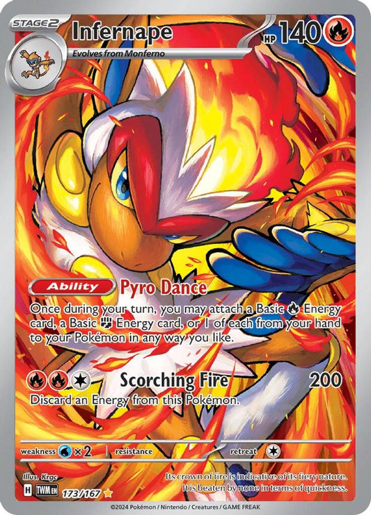 Infernape 173/167  - Holofoil SV06 Twilight Masquerade - Illustration Rare