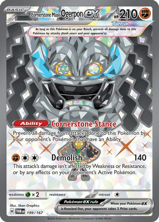 Cornerstone Mask Ogerpon ex 199/167  - Holofoil SV06 Twilight Masquerade - Ultra Rare