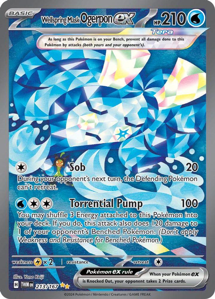 Wellspring Mask Ogerpon ex 213/167  - Holofoil SV06 Twilight Masquerade - Special Illustration Rare