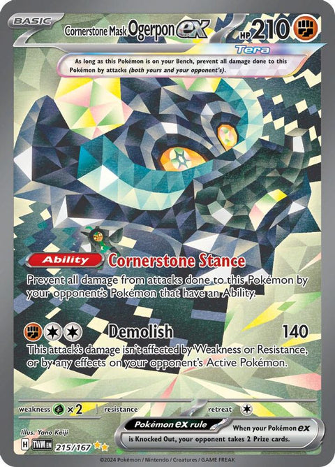 Cornerstone Mask Ogerpon ex 215/167  - Holofoil SV06 Twilight Masquerade - Special Illustration Rare