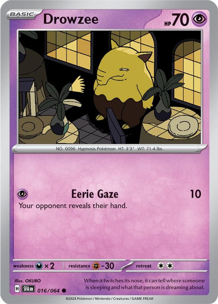 Drowzee 016  - Reverse Holofoil SV Shrouded Fable - Common