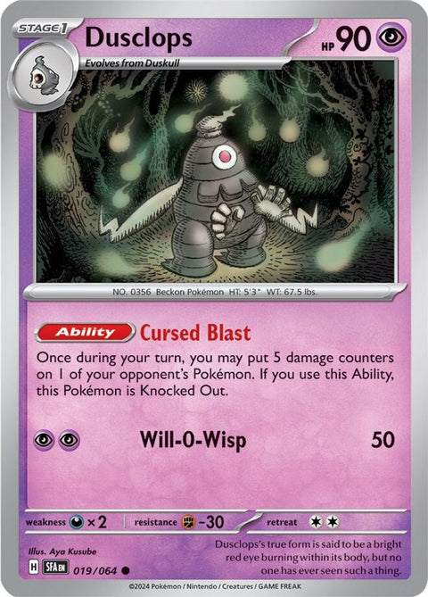 Dusclops 019/064  - Reverse Holofoil SV Shrouded Fable - Common