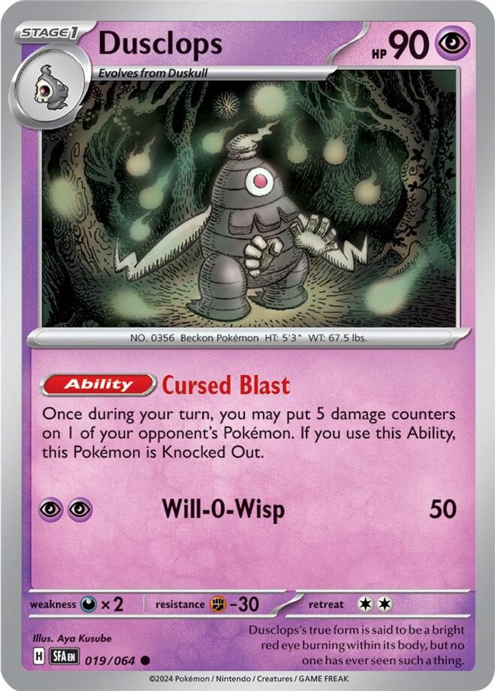Dusclops 019/064  - Reverse Holofoil SV Shrouded Fable - Common