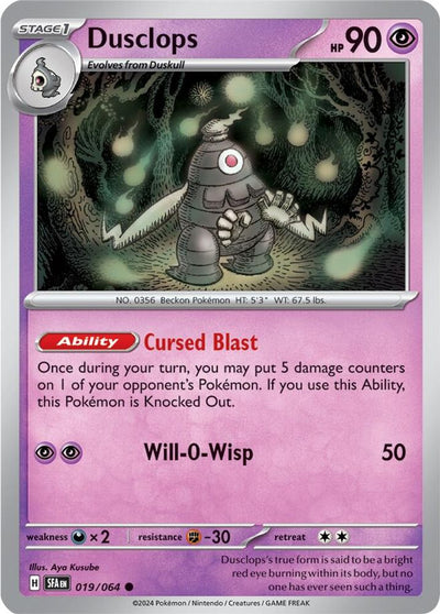 Dusclops 019/064  - Reverse Holofoil SV Shrouded Fable - Common