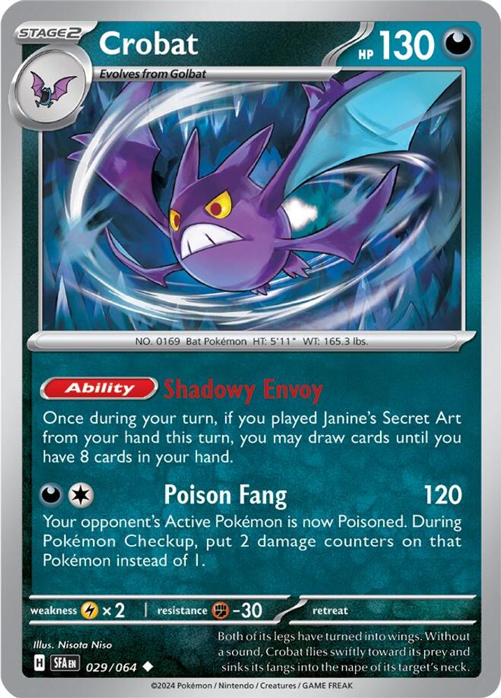 Crobat 029  - Reverse Holofoil SV Shrouded Fable - Uncommon