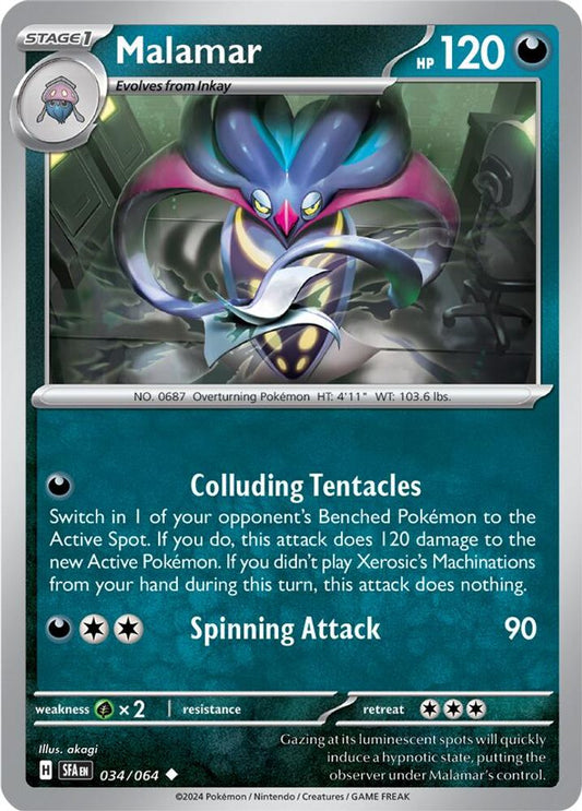 Malamar 034  - Reverse Holofoil SV Shrouded Fable - Uncommon
